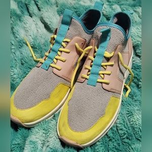 Gianni Bini Finish-Line Sustainable Knit Sneakers Yellow/Pink US Women's Sz 10M